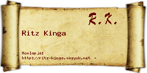 Ritz Kinga névjegykártya